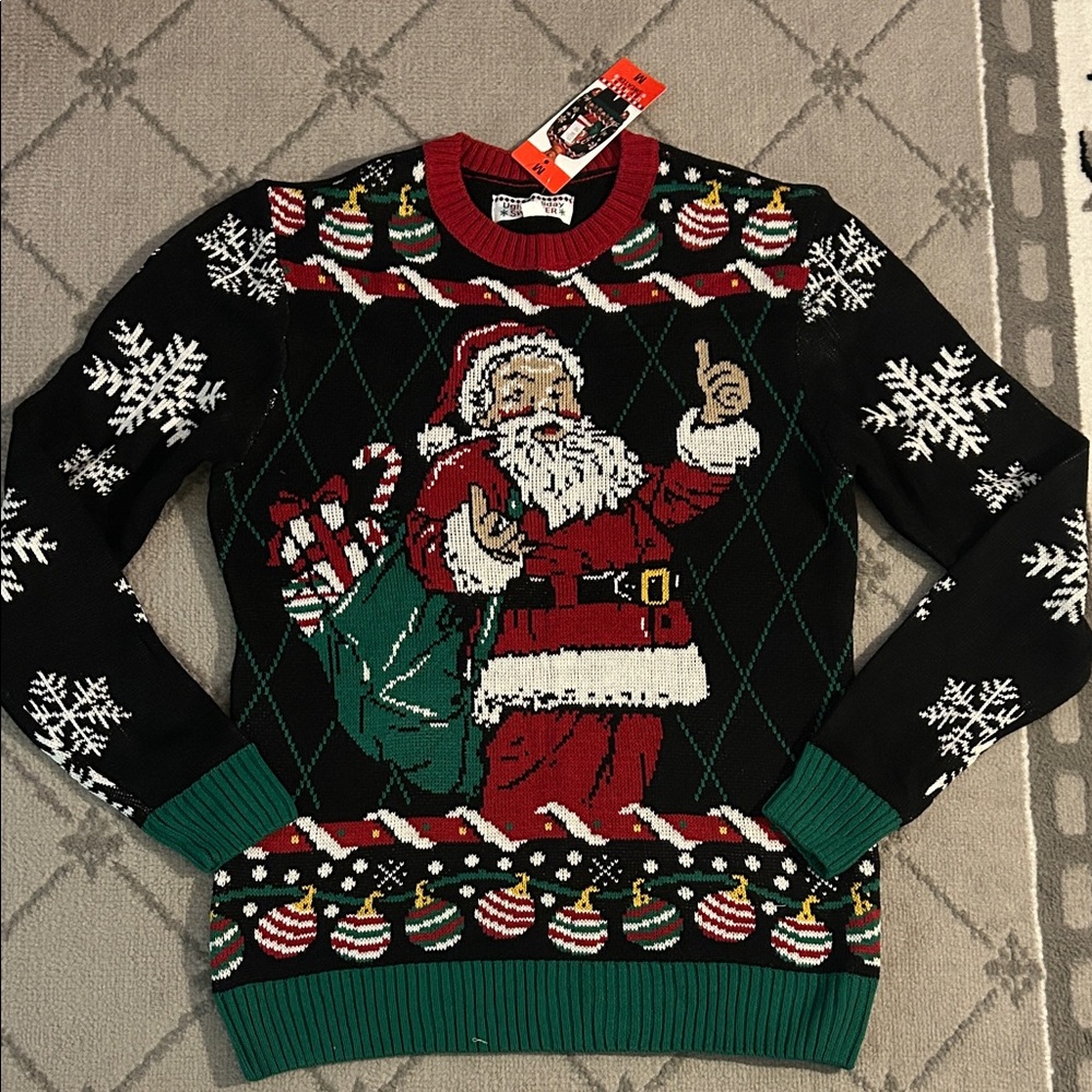 Festive Santa Ugly Christmas Crewneck Sweater